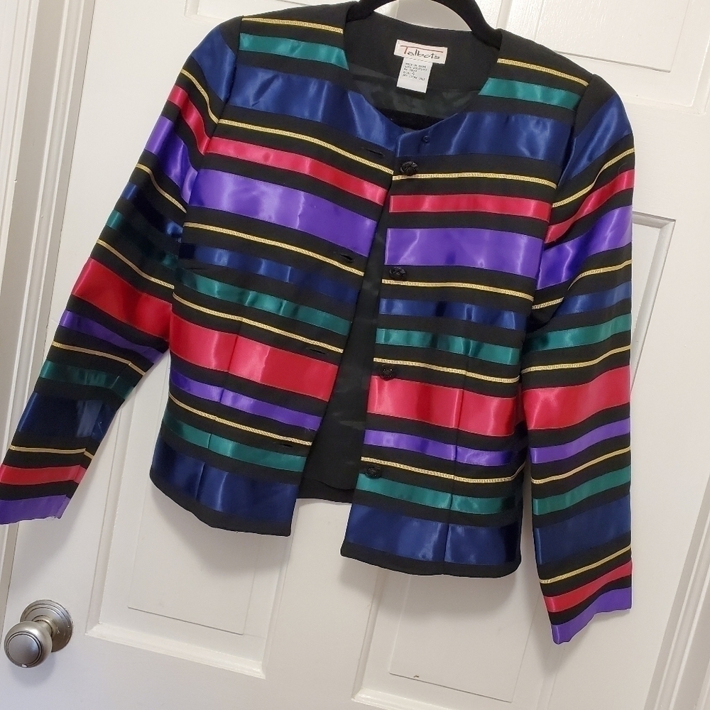 Talbots Striped Button Front Blazer Size 4, Class… - image 3